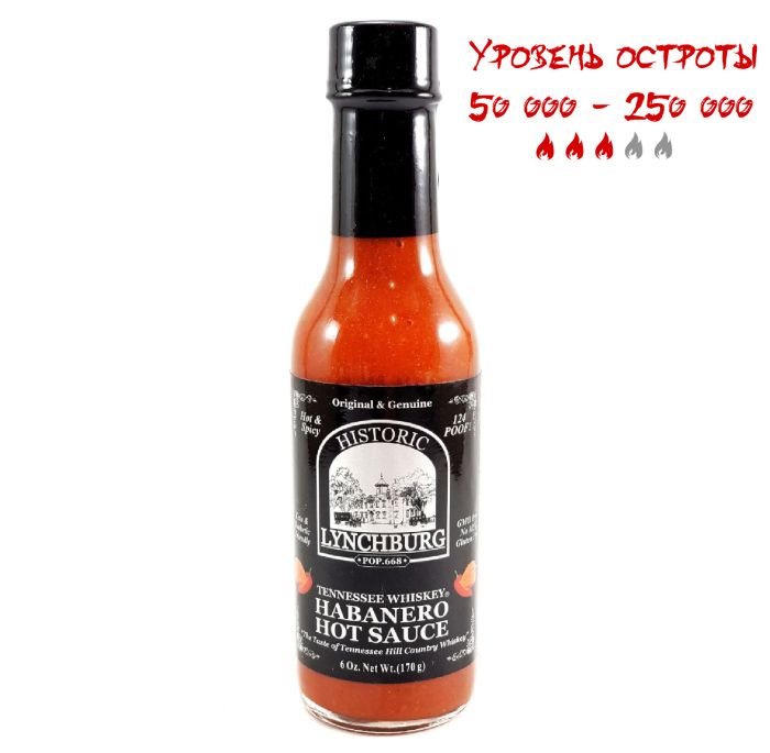 Гострий соус Historic Lynchburg Tennessee Whiskey Habanero Hot Sauce with Jack Daniels