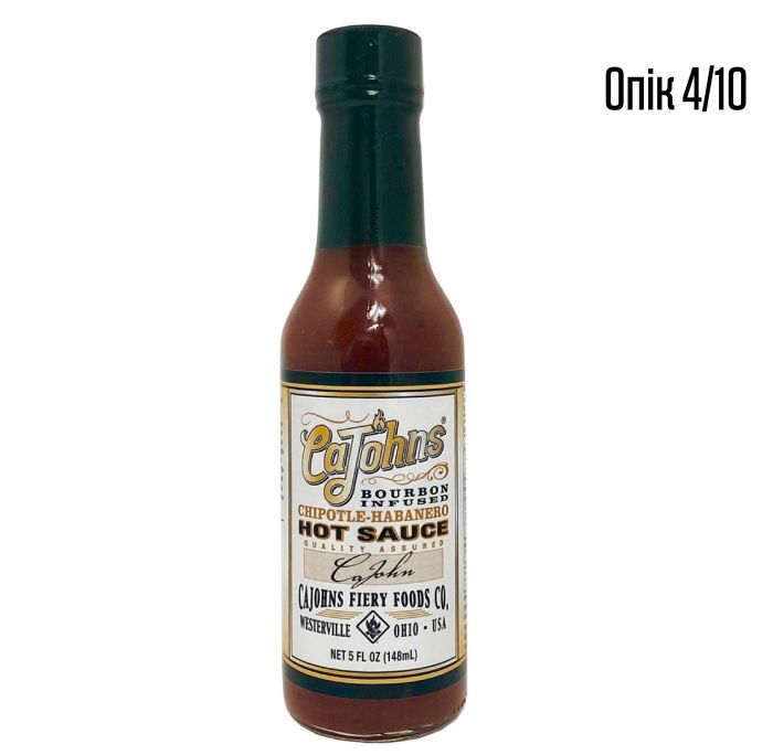 Гострий соус CaJohns Bourbon Infused Chipotle Habanero Hot Sauce