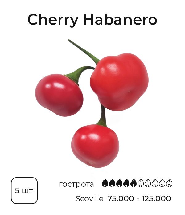 Насіння гострого перцю Cherry Habanero, 5 штук