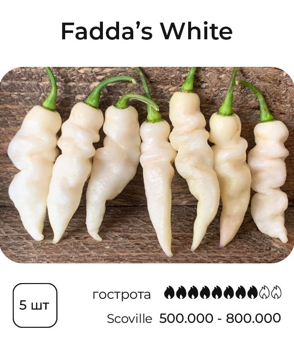 Насіння гострого перцю Faddas White, 5 штук