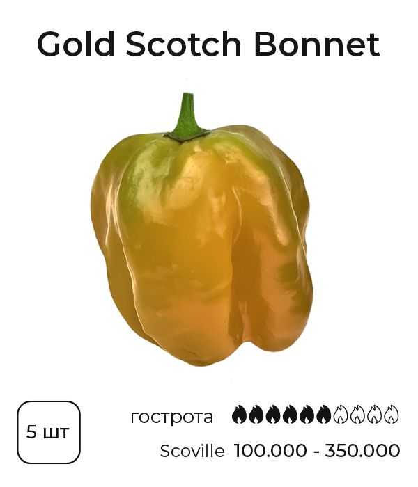 Насіння гострого перцю Gold Scotch Bonnet, 5 штук