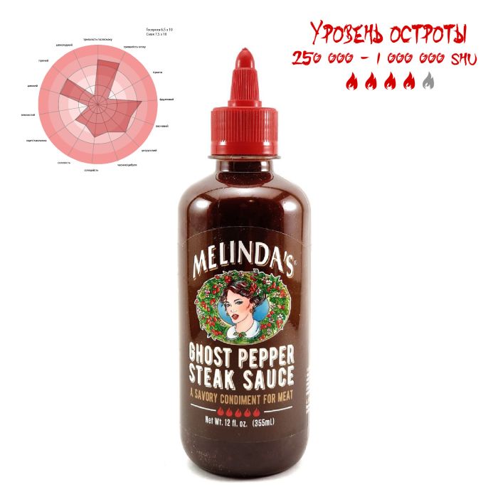 Гострий соус Melinda’s Ghost Pepper Steak Sauce