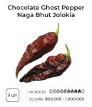 Насіння гострого перцю Chocolate Ghost Pepper Naga Bhut Jolokia, 5 штук